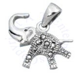 Sterling Silver Elephant With A Marcasite Body And Three Legs