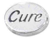 "CURE" Message Bead Spacer Bead Pendant
