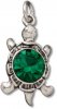 3D Green Cubic Zirconia Shell Turtle Charm