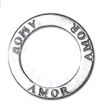 Two Sided AMOR (LOVE) Circle Shaped Affirmation Slide Pendant
