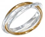 Three Band Gold Vermeil Rolling Ring Or Russian Wedding Ring