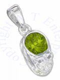 Small August Birthstone Baby Shoe Pendant