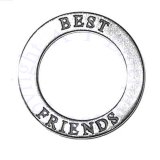 Two Sided BEST FRIENDS Circle Shaped Affirmation Slide Pendant