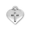 Heart With Cutout Religious Cross Charm