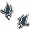 Southwest Inlaid Blue Turquoise Chips Attacking Eagle Post Earrings