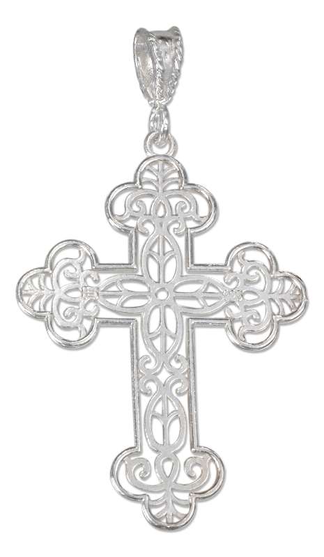 Sterling Silver Filigree Christian Religious Cross Charm : Auntie's ...
