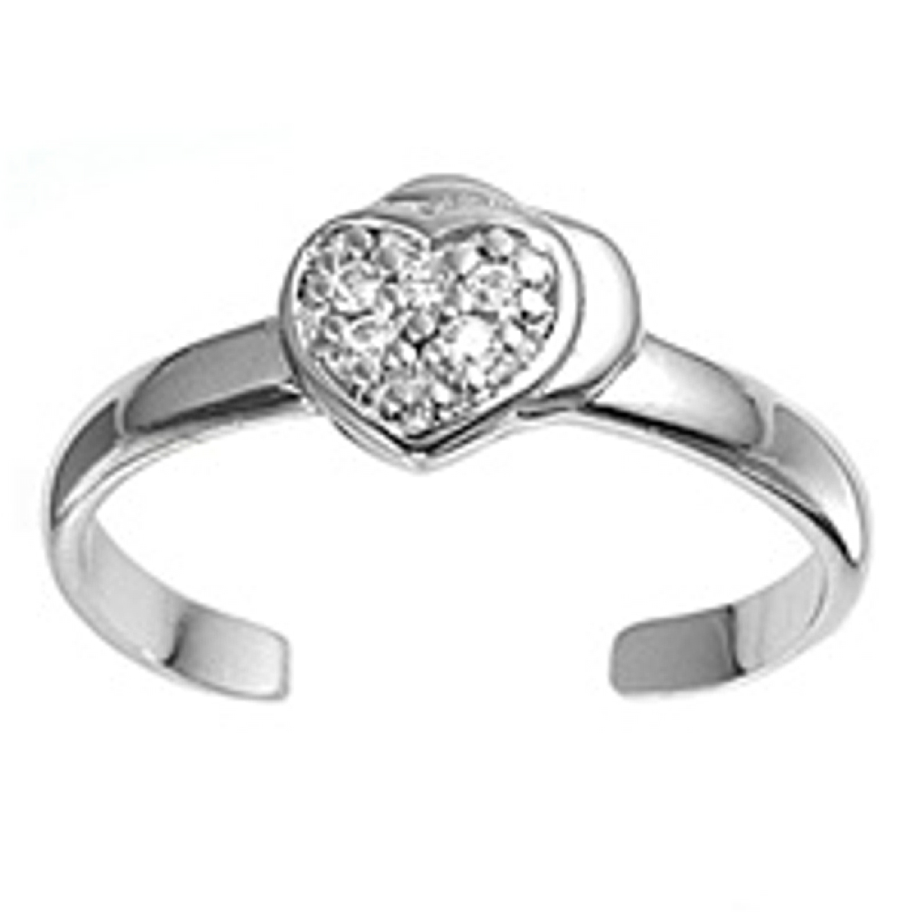 Sterling Silver Heart Toe Rings
