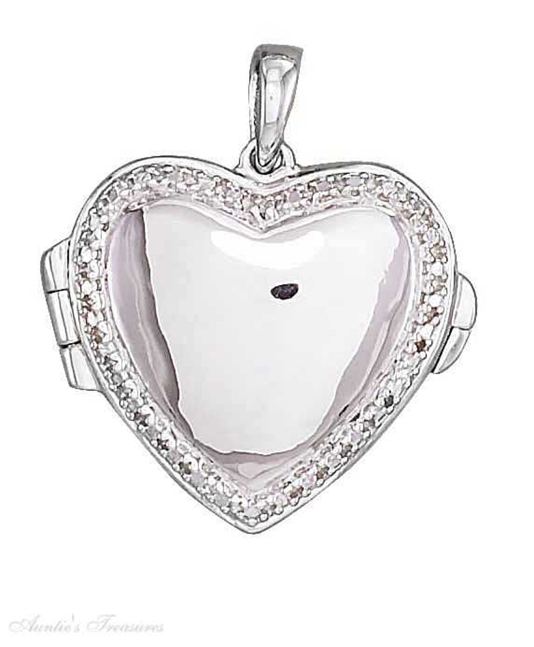 Silver Heart Shaped Locket Necklace Sterlng Slver Heart Locket