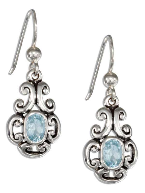 Sterling Silver Blue Topaz Earrings